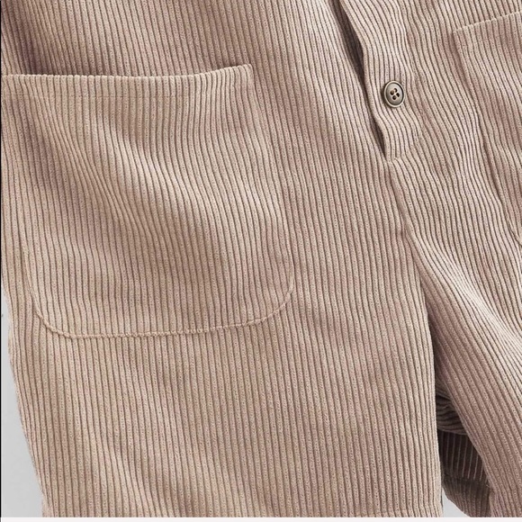 Buttoned Corduroy Romper Overall - Picture 4 of 6